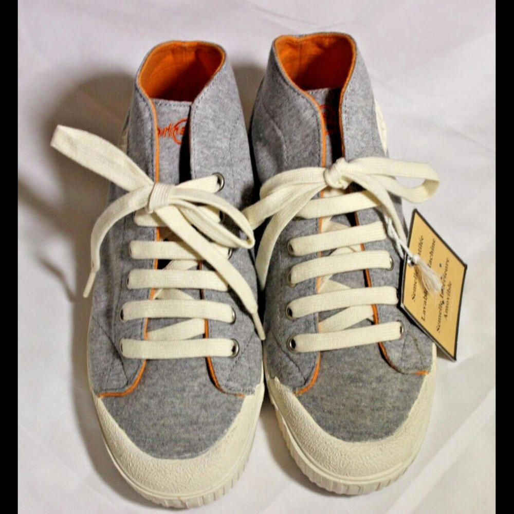 WOMENS SPRING COURT DEPUIS B2 W COTTON RIB CAOUTCHOUC GRIS FOX ECRU SNEAKERS